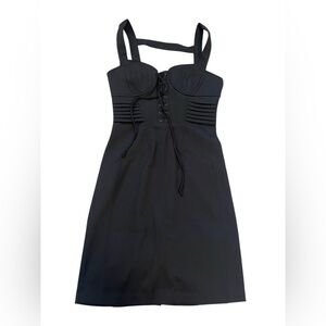 XOXO Black Lace-Up Bustier Mini Dress